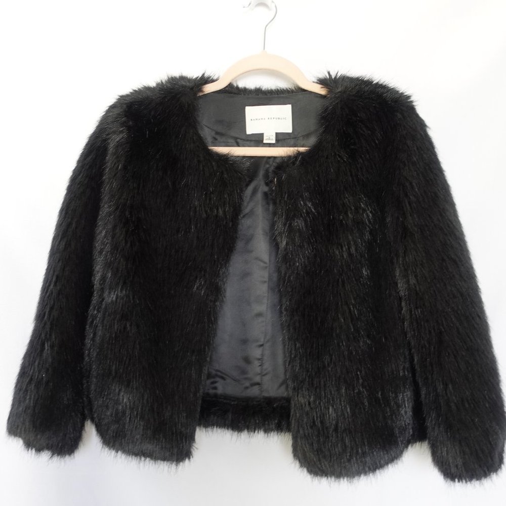 Banana Republic Faux Fur Cropped Coat